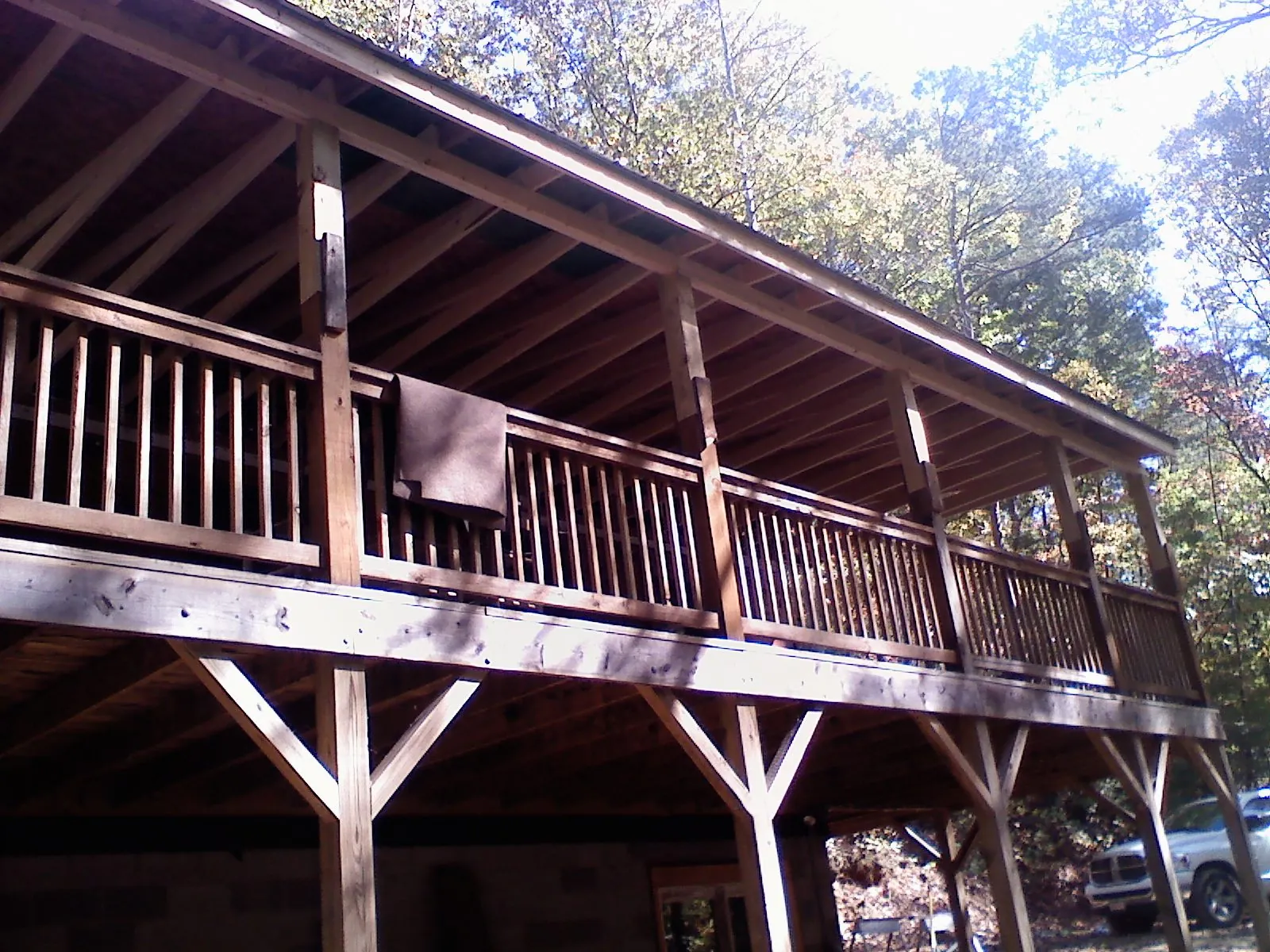 Timber framing under a new elevated porch and deck — Roof Leak Repair in Tazewell by Roofing Brothers